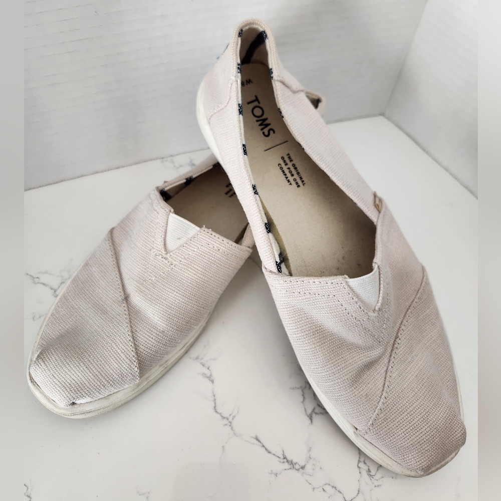 Toms Women's Natural Heritage Canvas‎ Slip-on Shoes Cream US 8.5